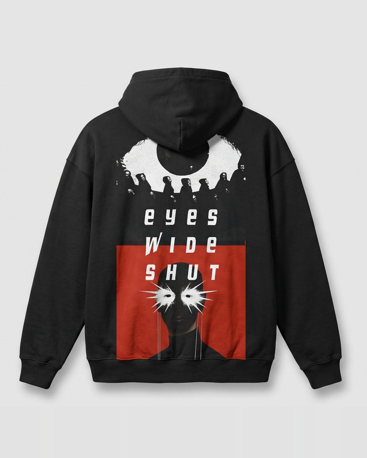 Black Over Sized Hoodie with Eyes Wide Shut Back Print