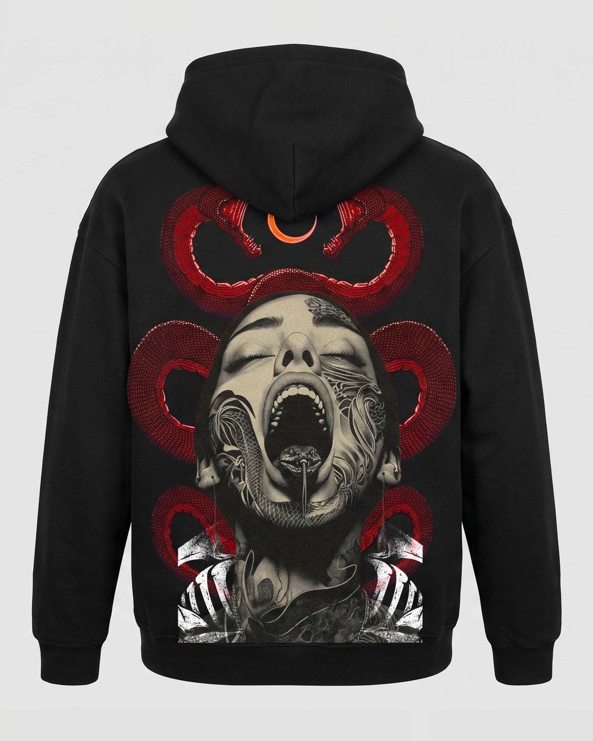 Black Over Sized Hoodie with Medusa OG Print