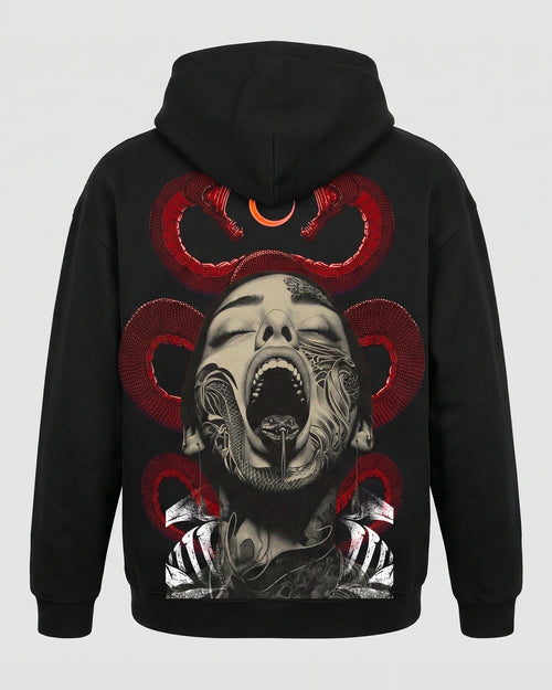 Black Over Sized Hoodie with Medusa OG Print