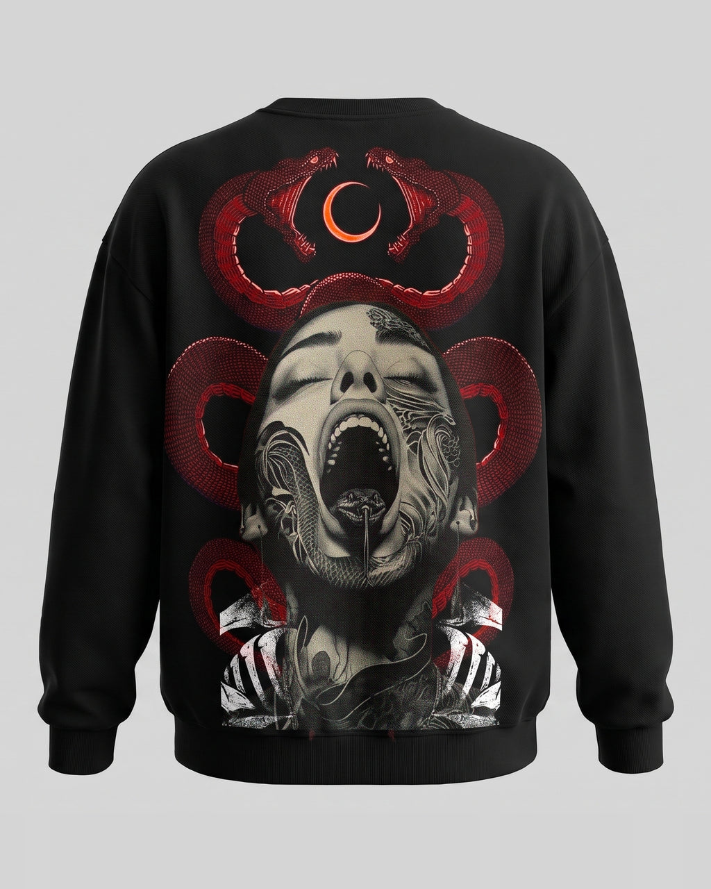Black Over Sized Sweatshirt with Medusa OG Print