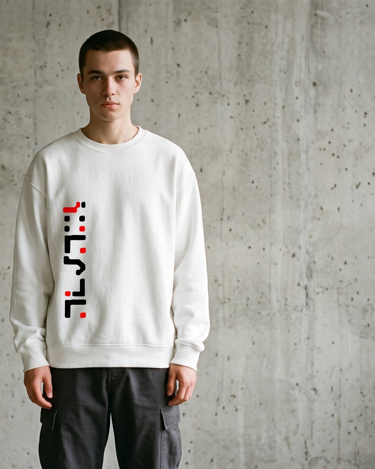 White Oversized Sweatshirt with Create Back Print