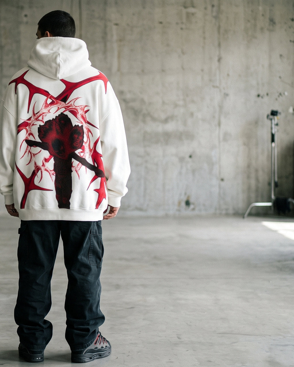 White Oversized Hoodie with Create Back Print