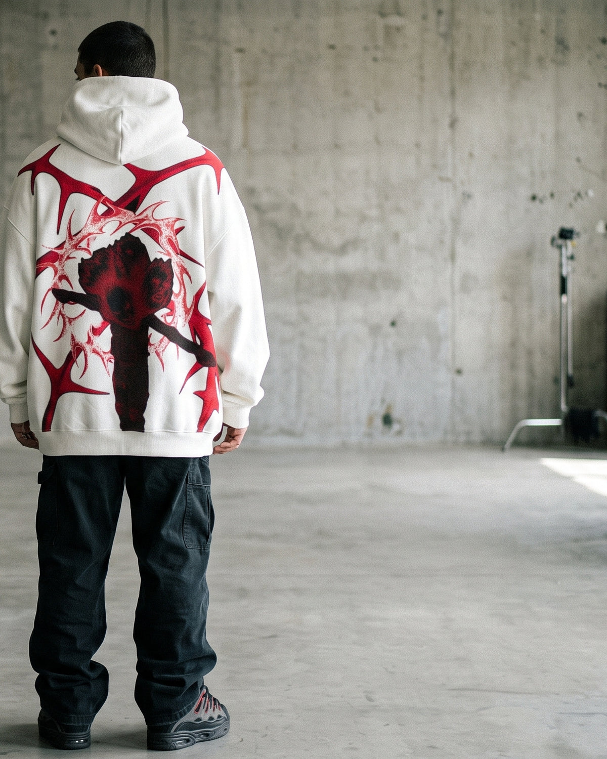 White Oversized Hoodie with Create Back Print