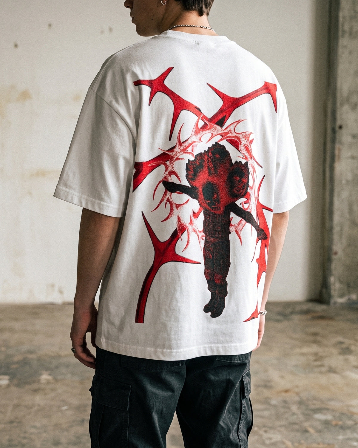 White Oversized T-Shirt with Create Back Print