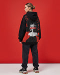 Black Over Sized Hoodie with Medusa GG Print