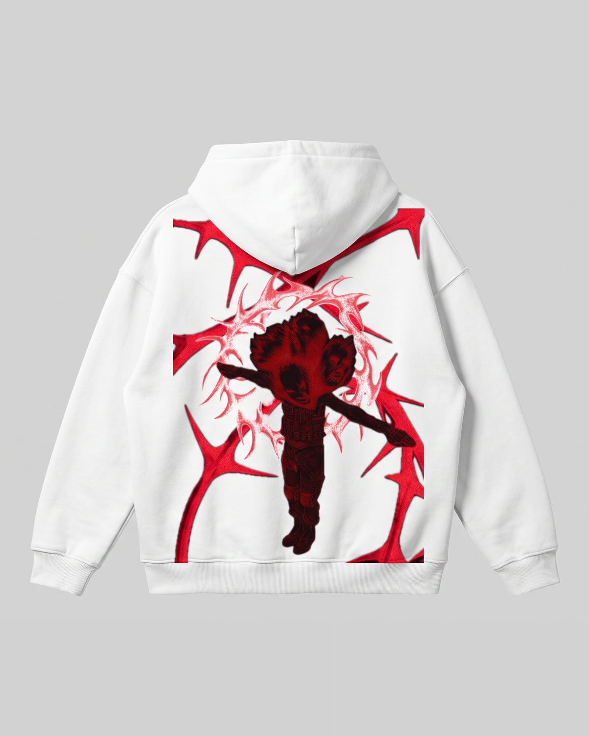 White Oversized Hoodie with Create Back Print
