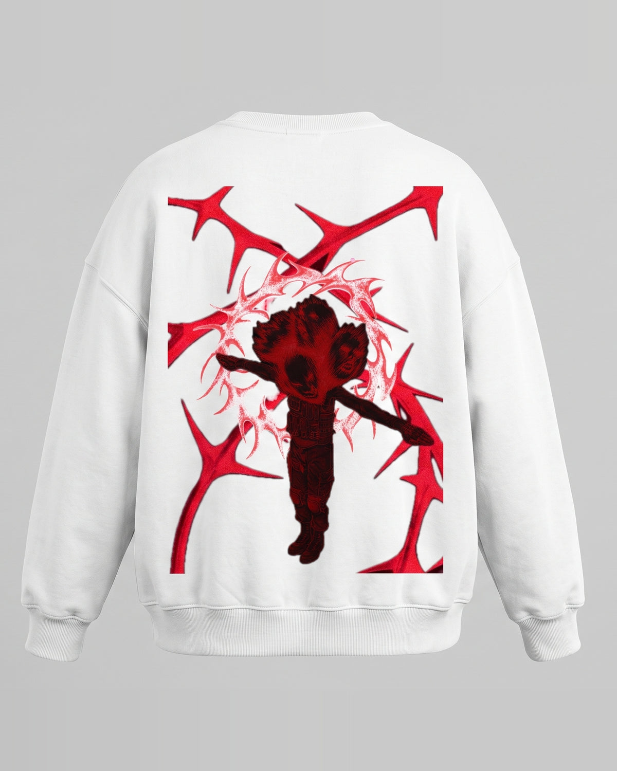 White Oversized Sweatshirt with Create Back Print